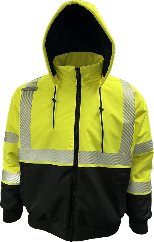 430-PS-LB Hi-Vis ProDuck Bomber™ Jacket with Breakaway Snap Off Hood