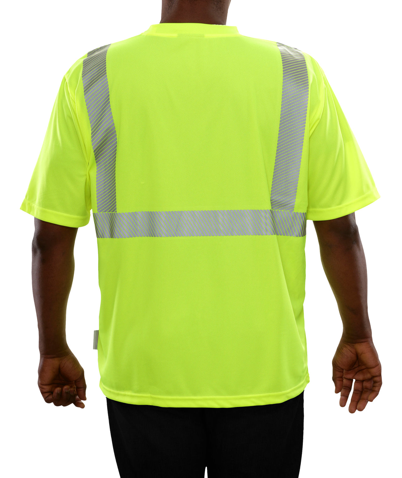 102CTLM Hi-Vis Lime Birdseye Pocket Safety Shirt with Comfort Trim by 3MTM