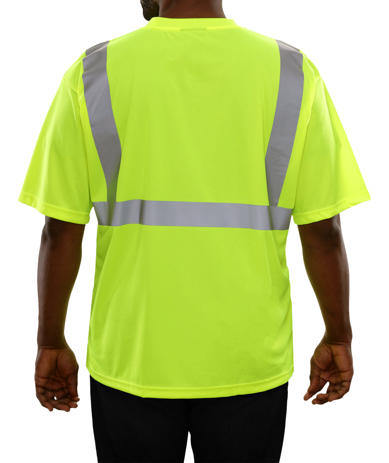102STLM Hi-Vis Lime Birdseye Pocket Safety Shirt