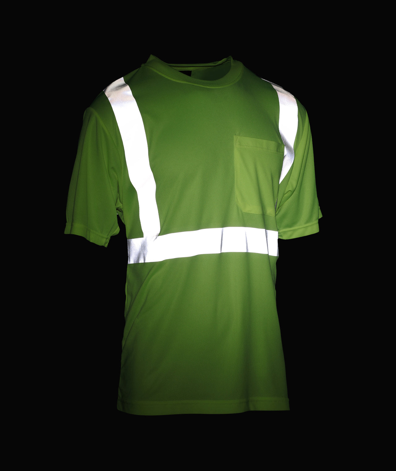 102STLM Hi-Vis Lime Birdseye Pocket Safety Shirt