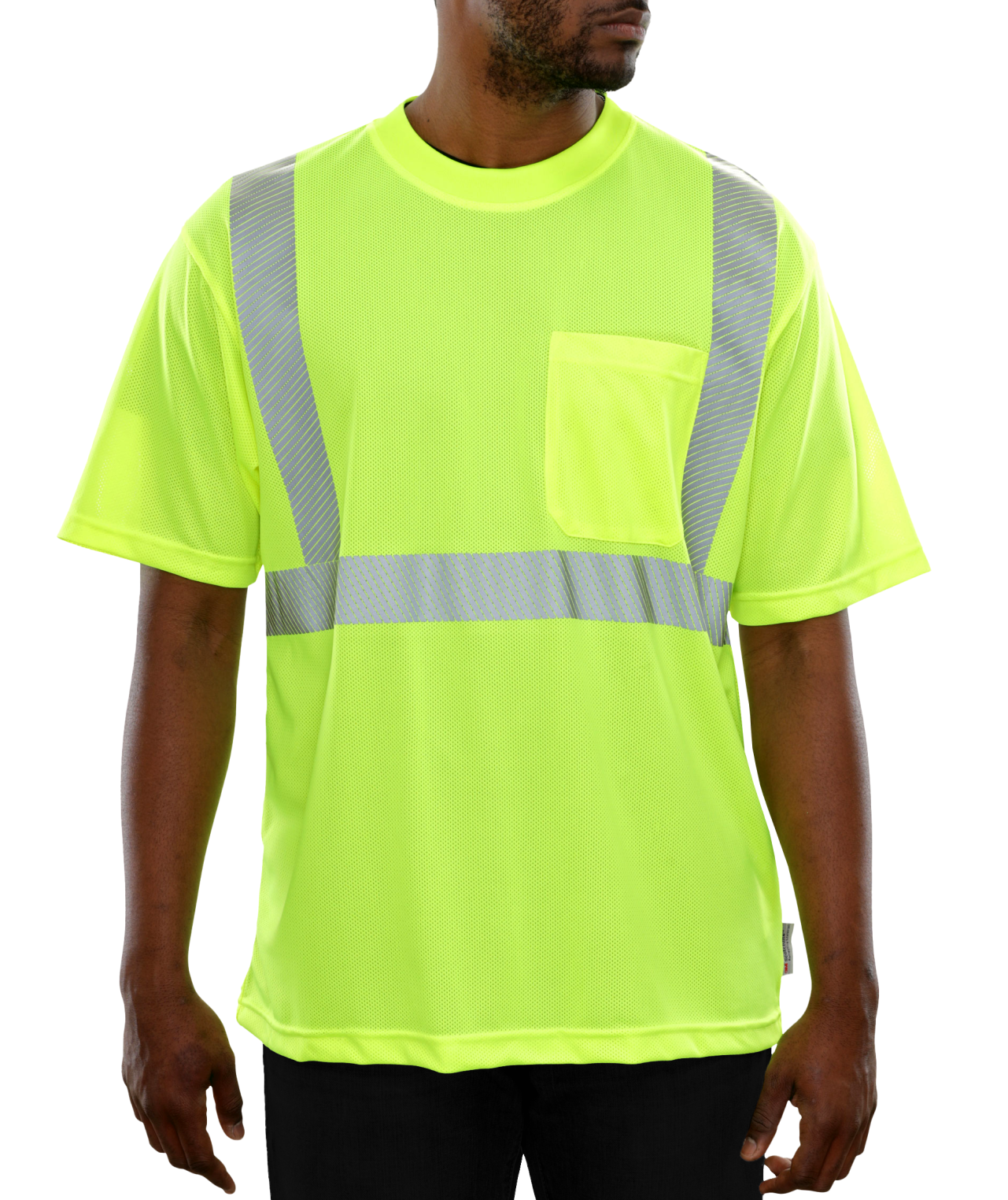 103CTLM Hi-Vis Lime Micromesh Pocket Safety Shirt with Comfort Trim by 3MTM