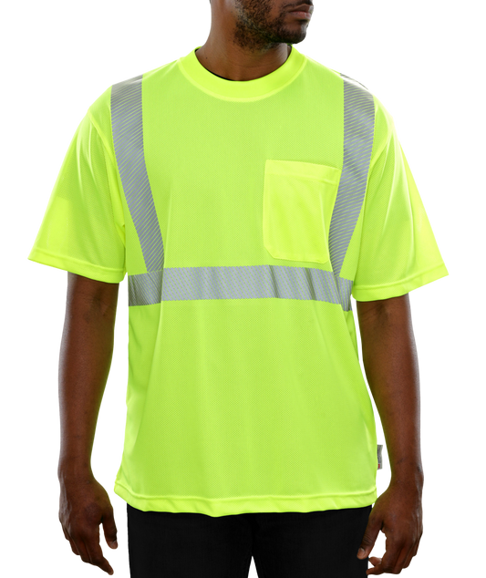 103CTLM Hi-Vis Lime Micromesh Pocket Safety Shirt with Comfort Trim by 3MTM