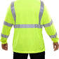 204STLM Hi-Vis Long Sleeve Lime Birdseye Pocket Safety T-Shirt