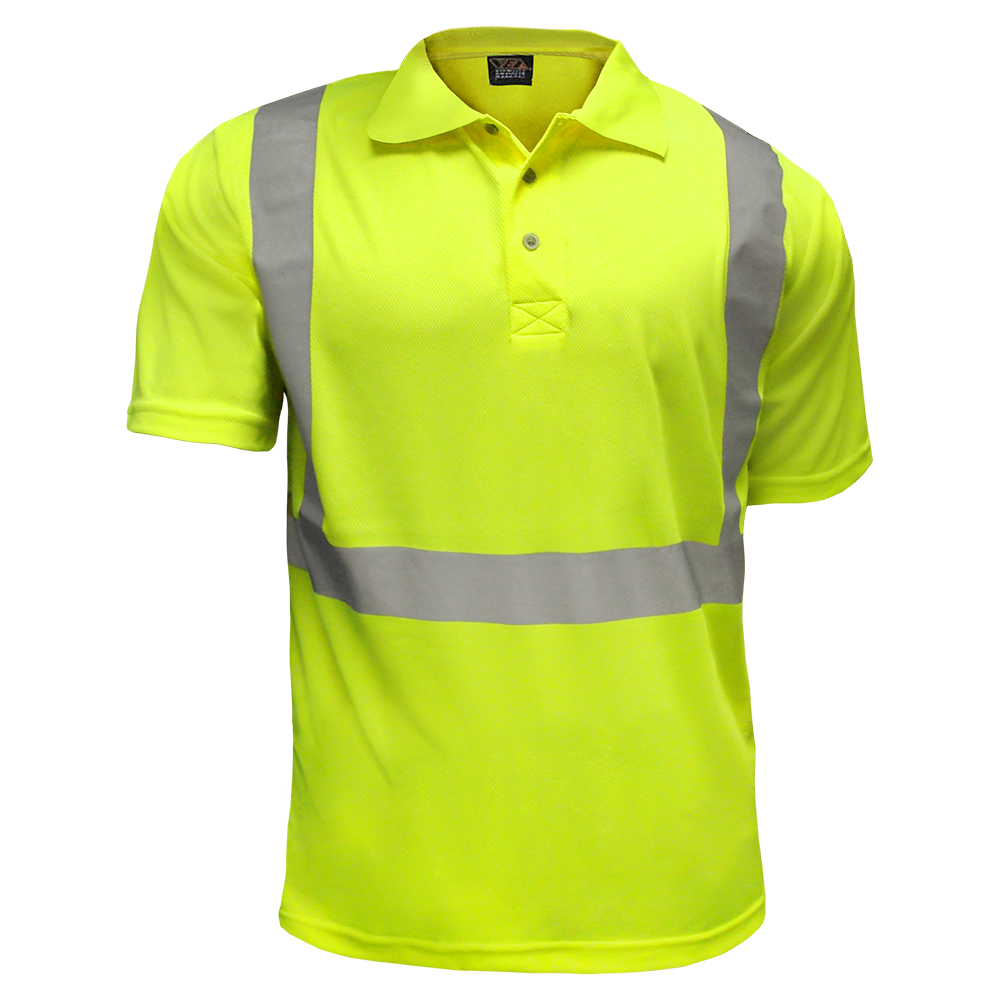 302STLM Hi-Vis Lime Birdseye Safety Polo Shirt – Reflective