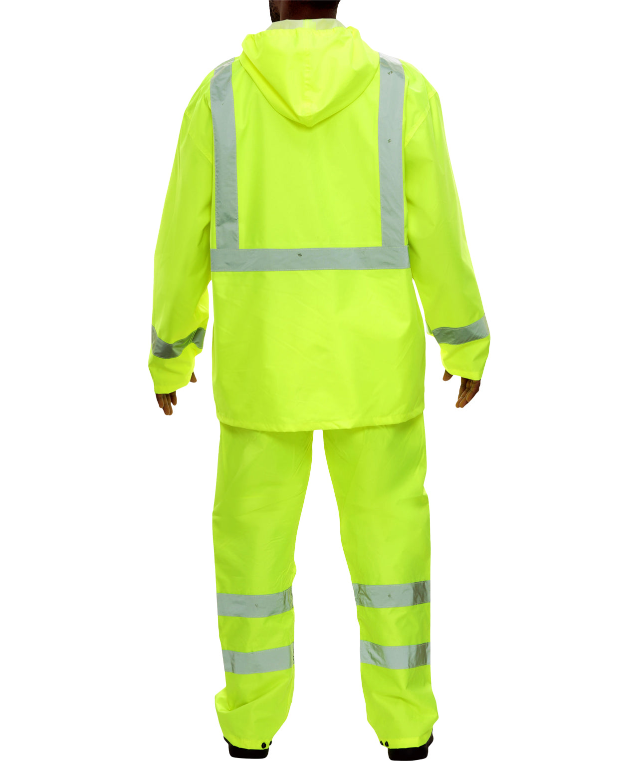 402STLM Safety Raingear: Hi-Vis Rainsuit: Waterproof Hooded Parka & Pants