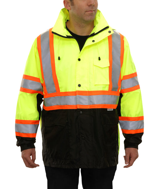 431CXLB Safety X-Back DOT Jacket: Hi-Vis Parka: Breathable Waterproof Hooded