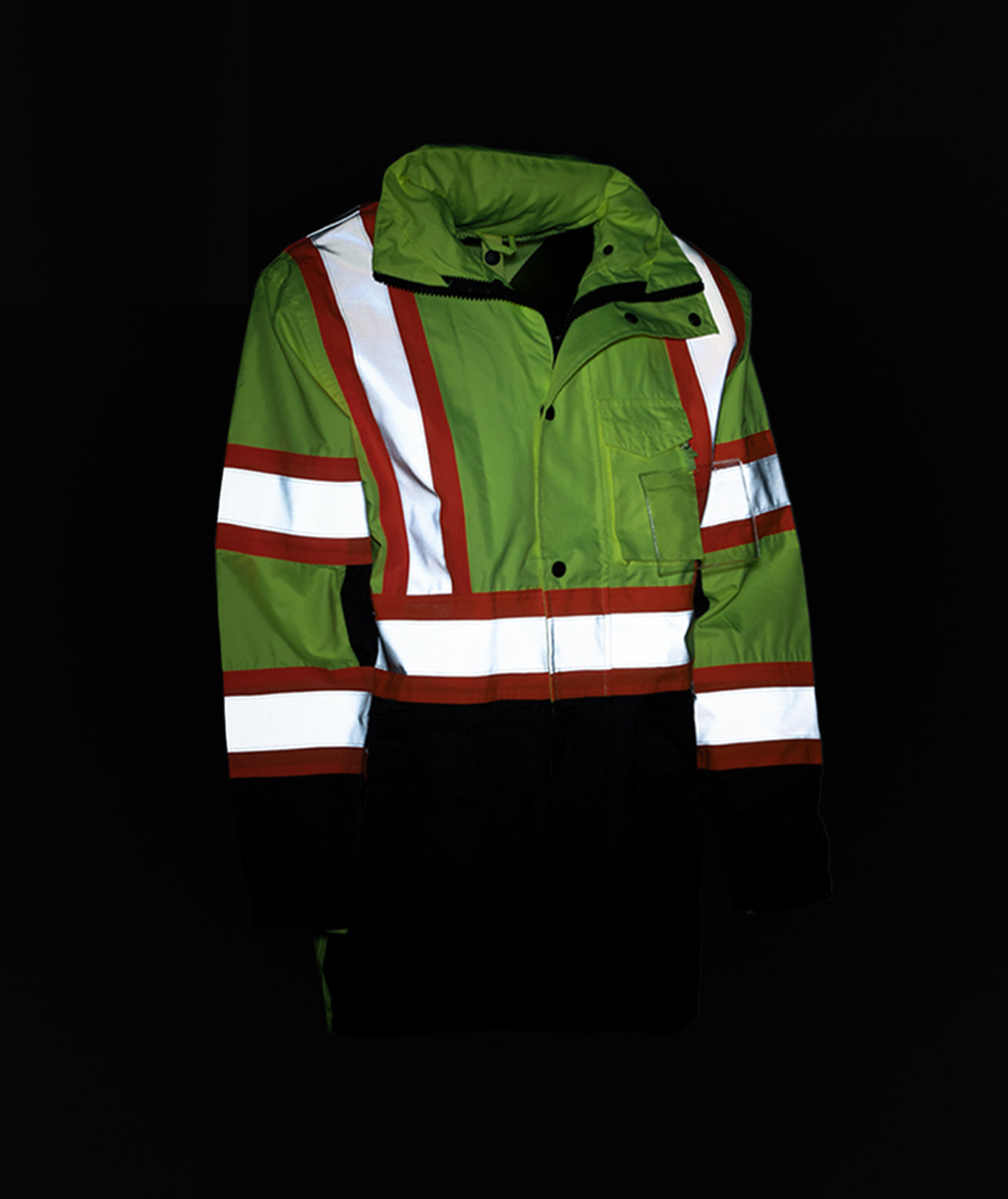 431CXLB Safety X-Back DOT Jacket: Hi-Vis Parka: Breathable Waterproof Hooded