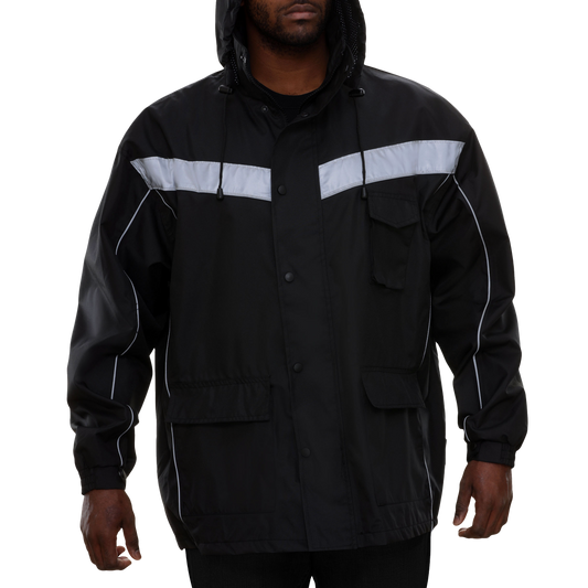 431STBK Reflective Jacket: Parka: Breathable Waterproof Hooded