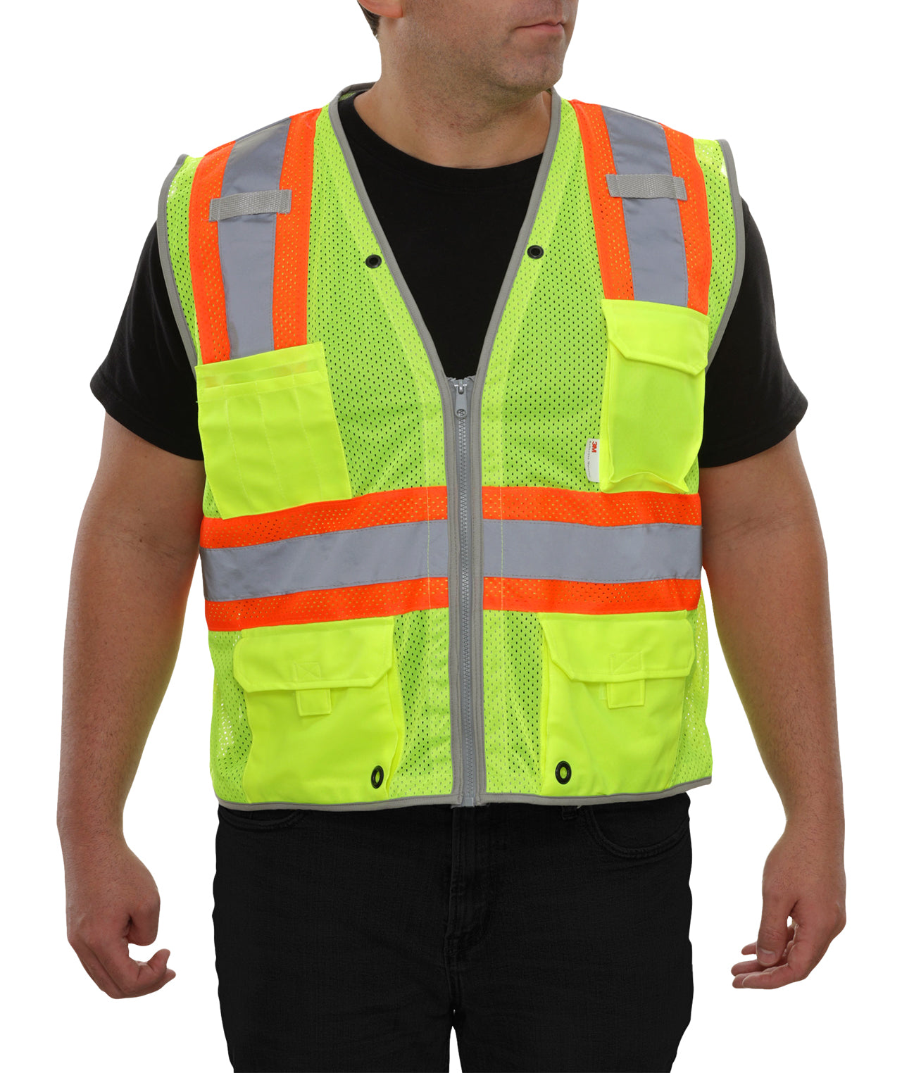 589ETLM Contrasting Trim Poly Mesh Surveyor Vest