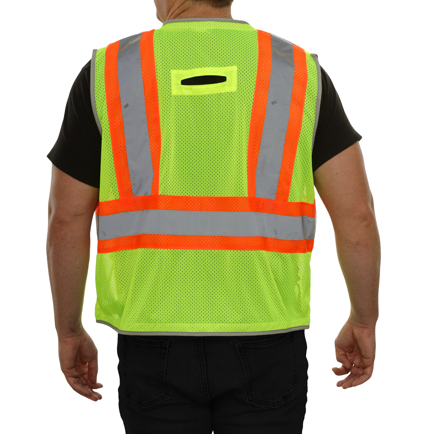 589ETLM Contrasting Trim Poly Mesh Surveyor Vest