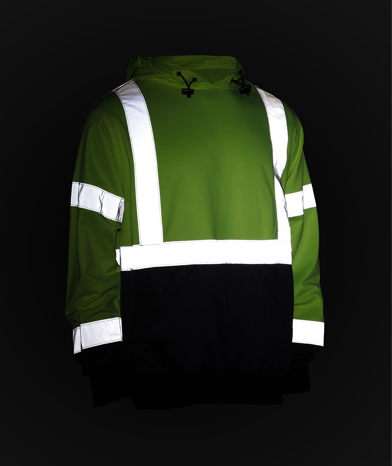 604GTLN Safety Hoodie: Hi-Vis 2-Tone Pullover: 7 oz. Lime & Navy