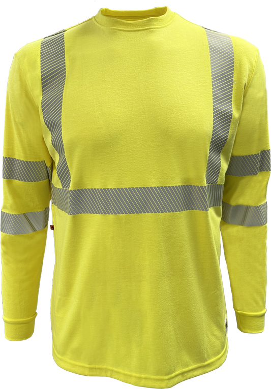 205FRGS-LM FR HI-VIS KNIT SHIRT - 7 oz. ANSI Class 3