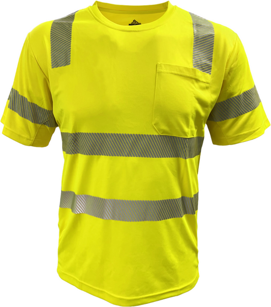 104CMPS-LM Hi-Vis Coolmax Safety Short Sleeve T-shirt with Pocket