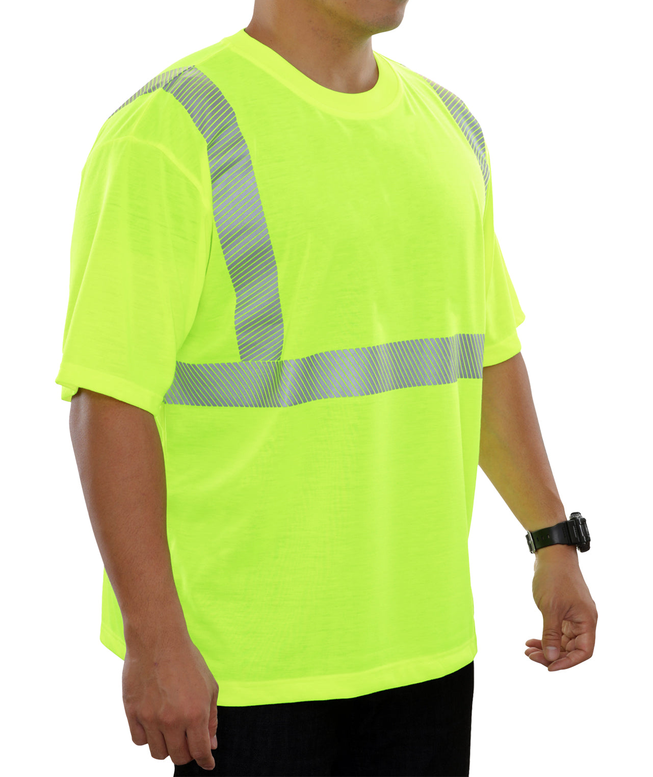 101CTLM Hi-Vis Lime Jersey Knit Tee with 3M™ Scotchlite™ Comfort Trim