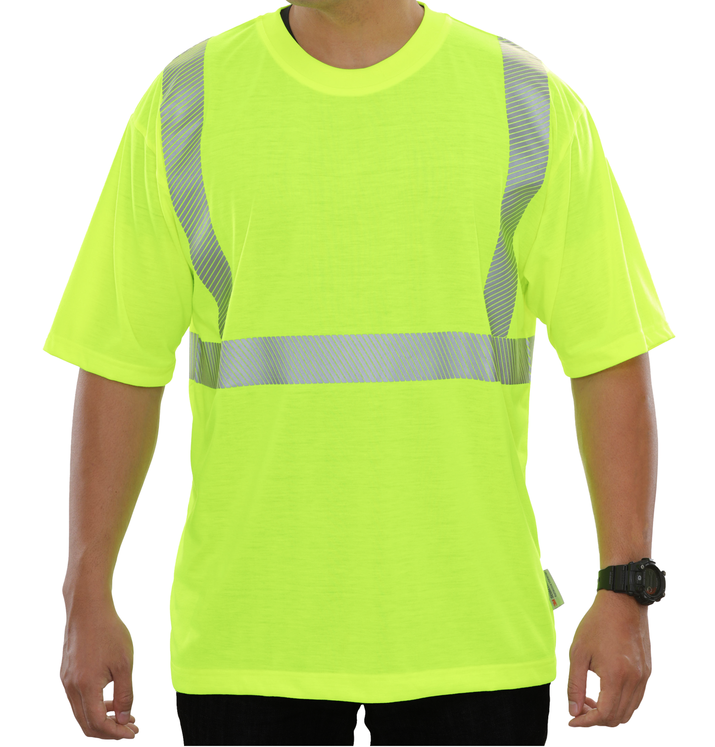 101CTLM Hi-Vis Lime Jersey Knit Tee with 3M™ Scotchlite™ Comfort Trim