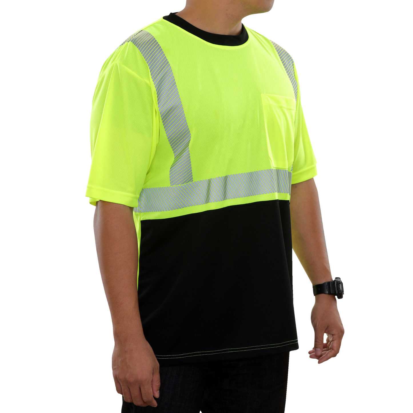 102CTLB Hi-Vis Two-Tone Birdseye Pocket Safety Shirt with Comfort Trim by 3MTM