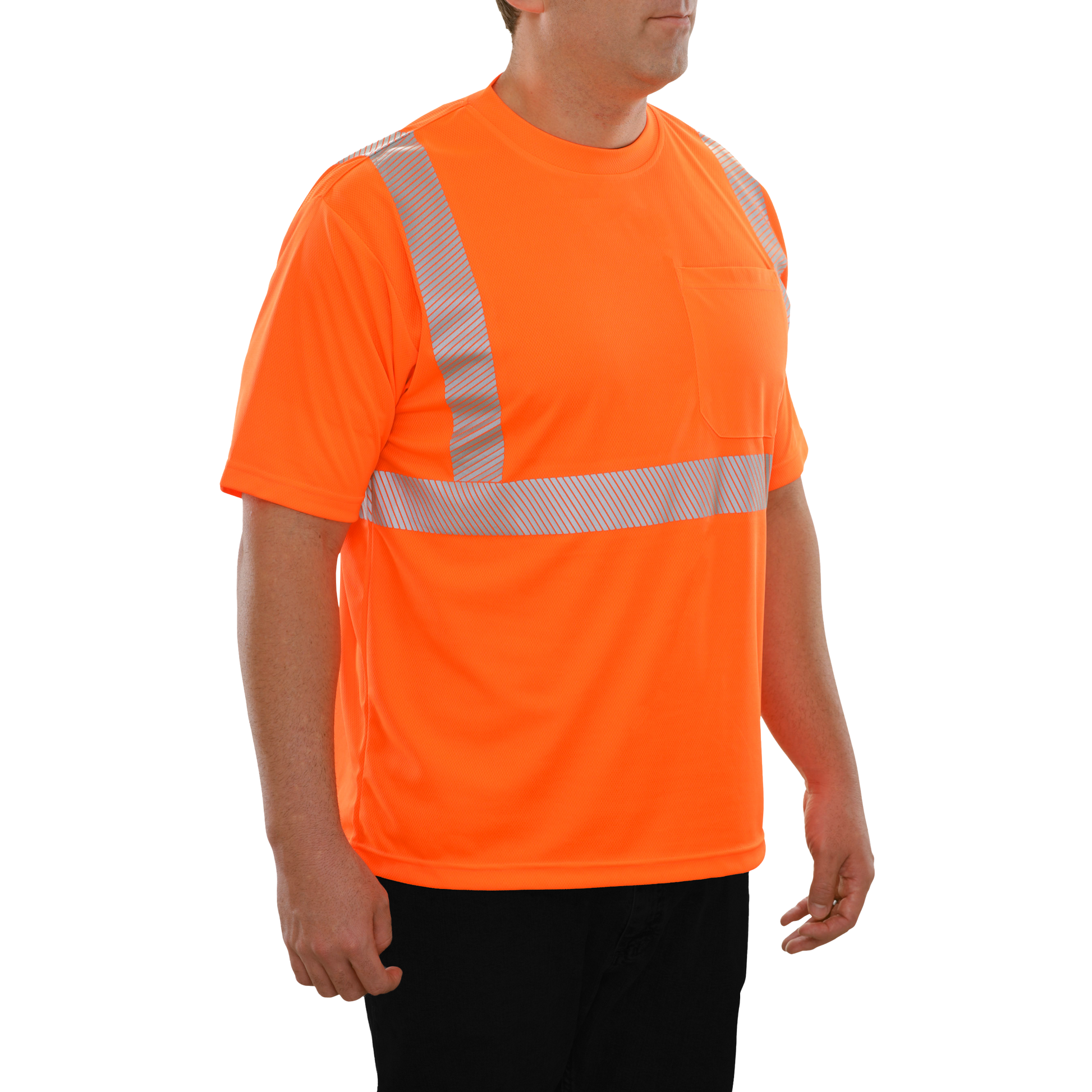 102CTOR Hi-Vis Orange Birdseye Pocket Safety Shirt with Comfort Trim by 3MTM