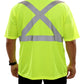 102SXLM Hi-Vis Lime Birdseye Pocket X-Back Safety Shirt
