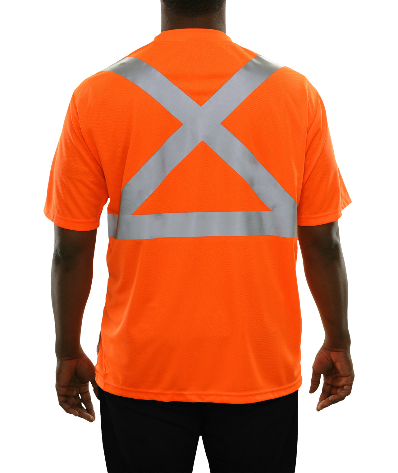 102SXOR Hi-Vis Orange Birdseye Pocket X-Back Safety Shirt