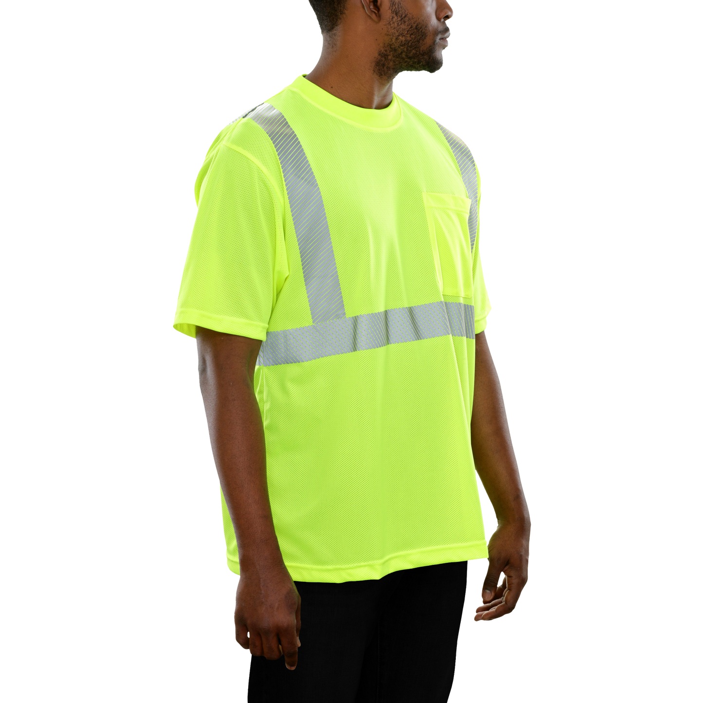 103CTLM Hi-Vis Lime Micromesh Pocket Safety Shirt with Comfort Trim by 3MTM