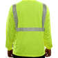 202CTLM Hi-Vis Long Sleeve Lime Birdseye Pocket Safety T-Shirt with 3MTM Comfort Trim