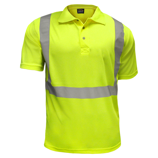 302STLM Hi-Vis Lime Birdseye Safety Polo Shirt