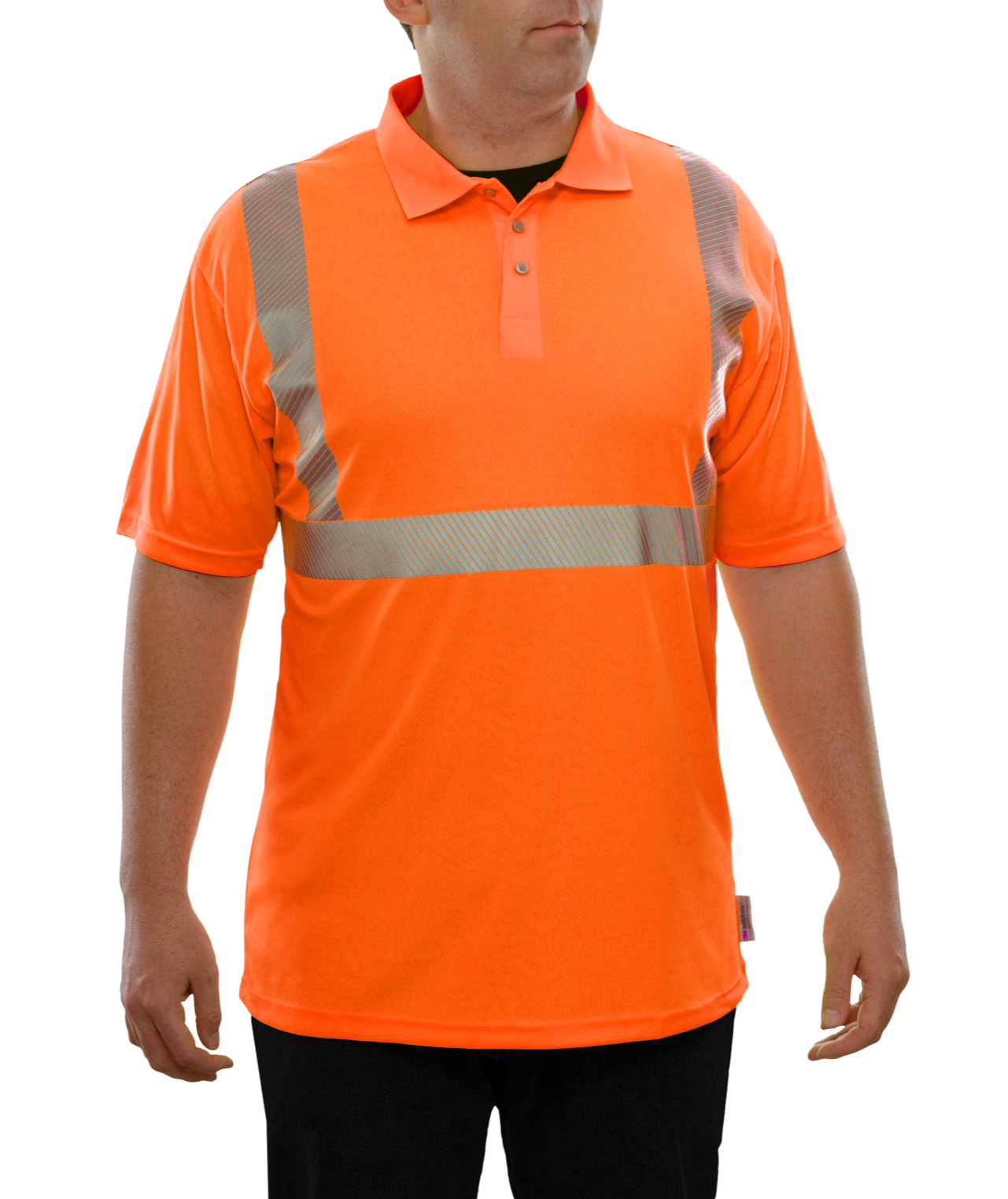 302CTOR Hi-Vis Orange Birdseye Safety Polo Shirt with 3M™ Scotchlite™ Comfort Trim