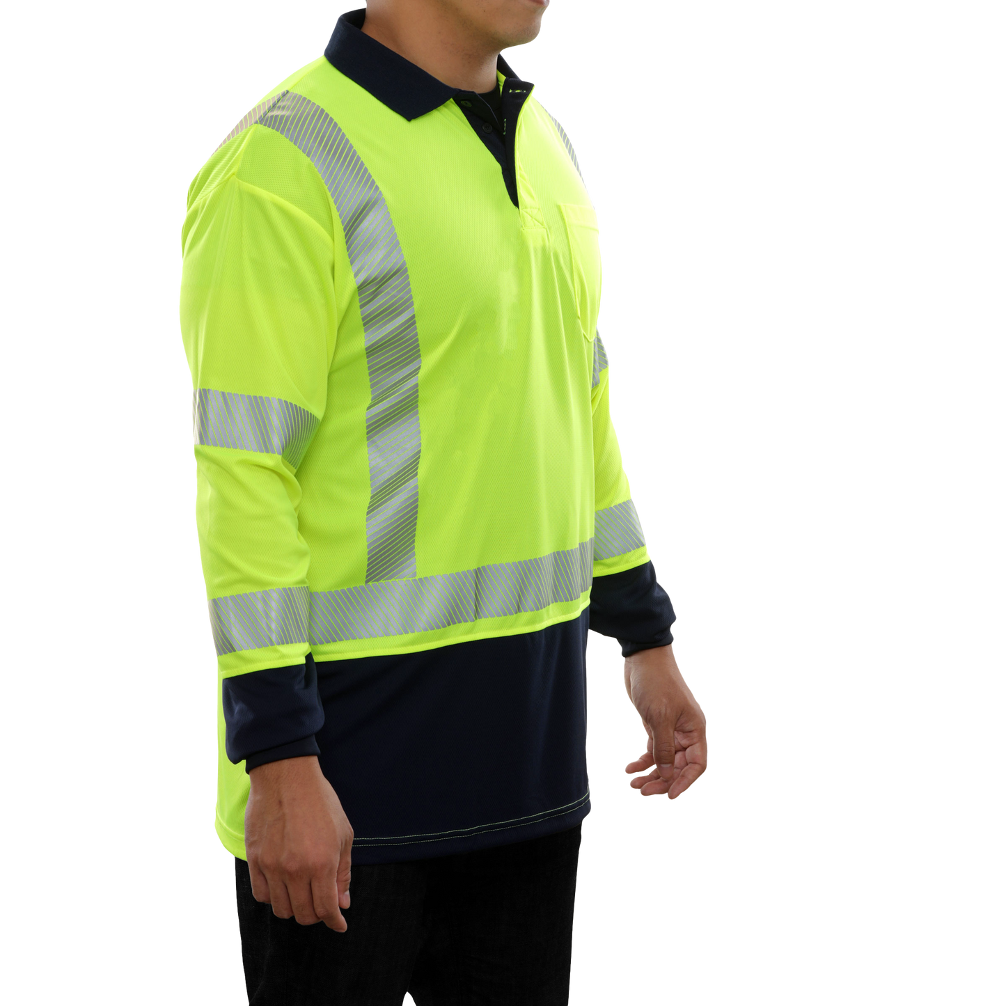 316CTLN Hi-Vis Two-Tone Long Sleeve Pocketed Safety Polo