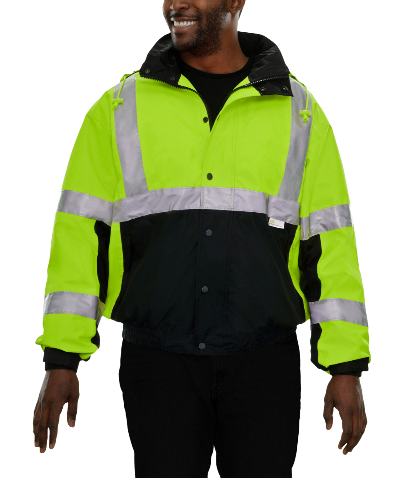 412STLB Safety Jacket: Hi-Vis Bomber: Zip-Out Liner: Breathable Waterproof