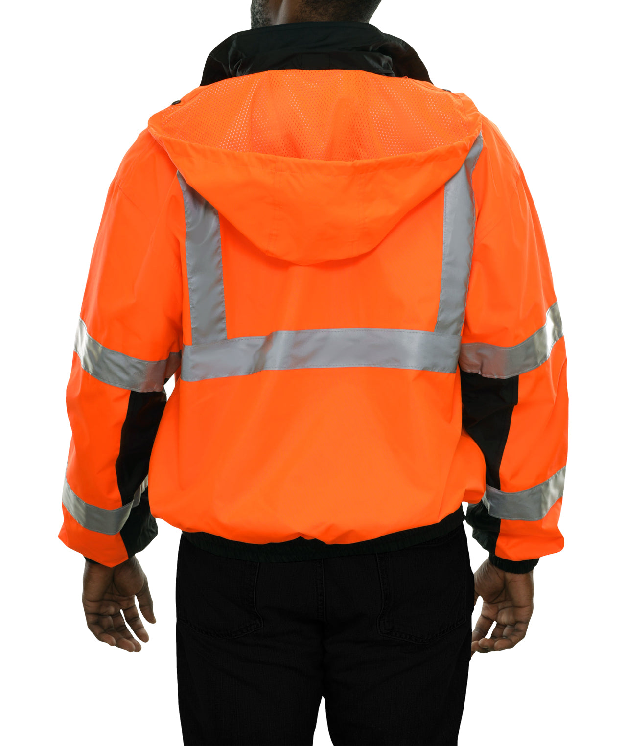 412STOB Safety Jacket: Hi-Vis Bomber: Zip-Out Liner: Breathable Waterproof