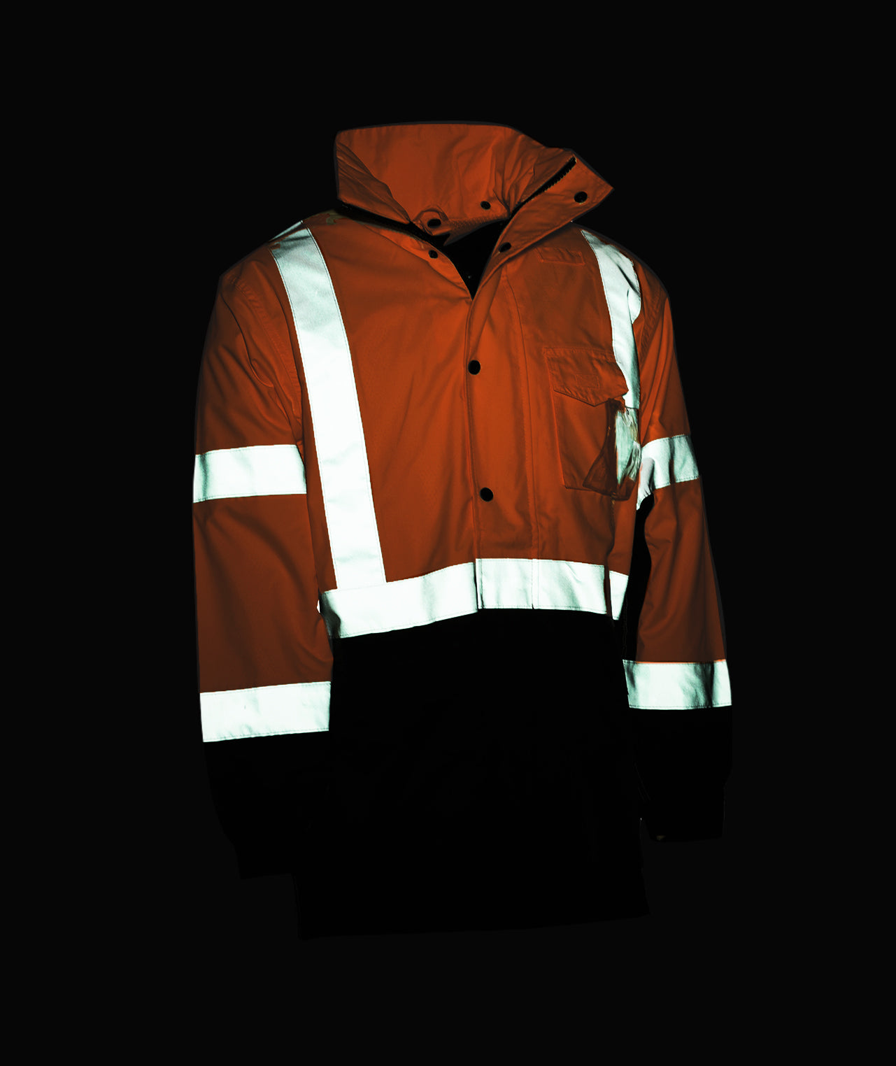 Men's ANSI Class 3 High Visibility Bomber Safety Jacket, Waterproof -  Orange / Medium 
