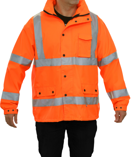 SHORFUNE High Visibility Safety Bomber Jacket for Men, Waterproof