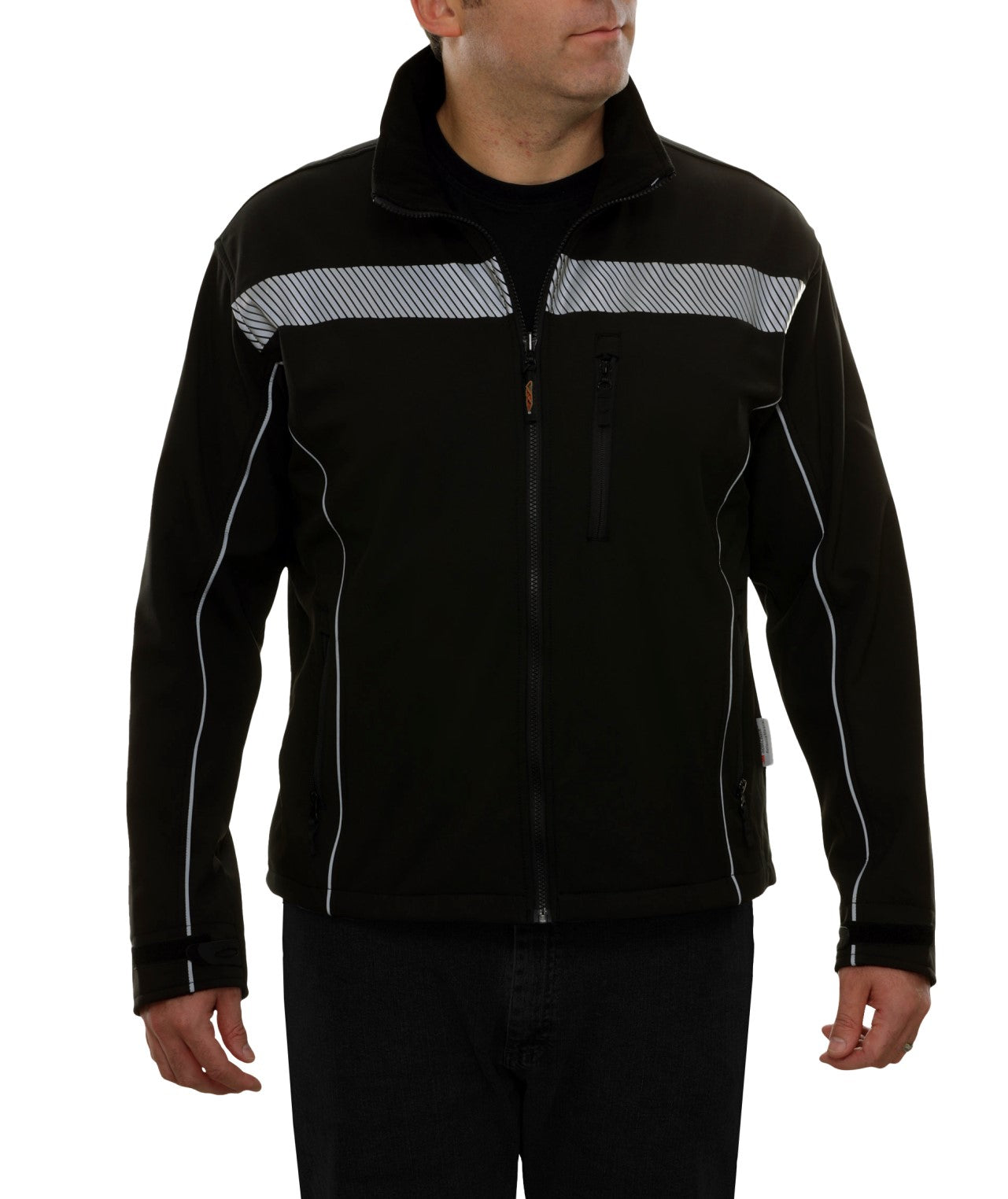 451CTBK Reflective Jacket: Soft Shell: Water Resistant: Form Fitting