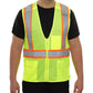 505SXLM Safety Vest: Hi-Vis Vest: 5pt Breakaway: X-Back Zip Lime Mesh: DOT