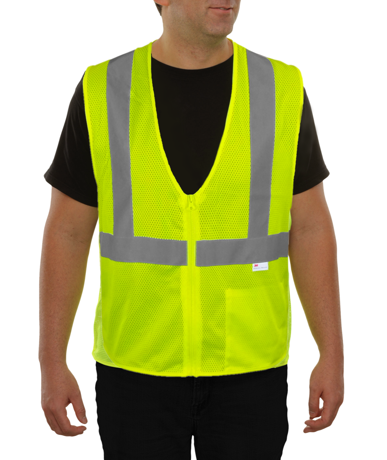 581ETLM Economy Safety Vest: Hi-Vis Vest: Zippered Mesh: ANSI 2