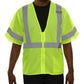 583ETLM Economy Safety Vest: Hi-Vis Vest: Pocketed Zip Mesh: ANSI 3