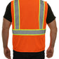 586ETOR Economy Safety Vest: Hi-Vis Orange Vest: Zip Mesh Contrasting Tape: ANSI 2