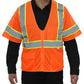 588ETOR Economy Safety Vest: Hi-Vis Orange Vest: Zip Mesh Contrasting Tape: ANSI 3