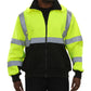 602STLB Safety Sweatshirt: Hi-Vis Full Zip 2-Tone: Removeable Hood: 10.5oz