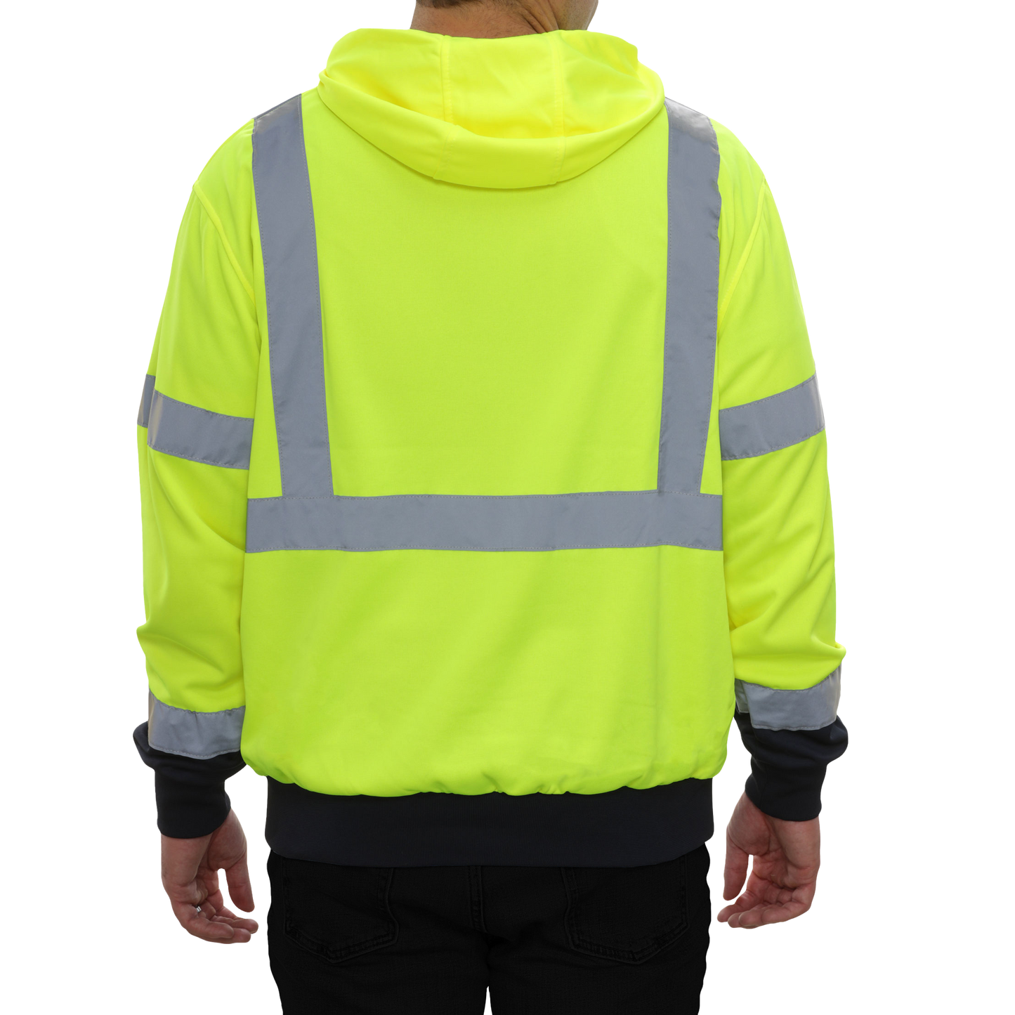 604GTLN Safety Hoodie: Hi-Vis 2-Tone Pullover: 7 oz. Lime & Navy