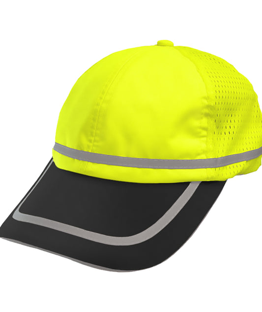 803STLB Safety Baseball Hat: Hi-Vis Two-Tone Cap: Adjustable Cotton Sweatband