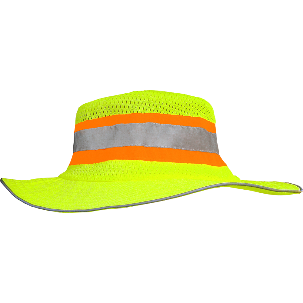 804STLM Safety Hat: Hi-Vis Lime Ranger Style Hat: ANSI HW: Contrasting Trim