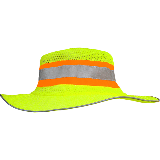 804STLM Safety Hat: Hi-Vis Lime Ranger Style Hat: ANSI HW: Contrasting Trim