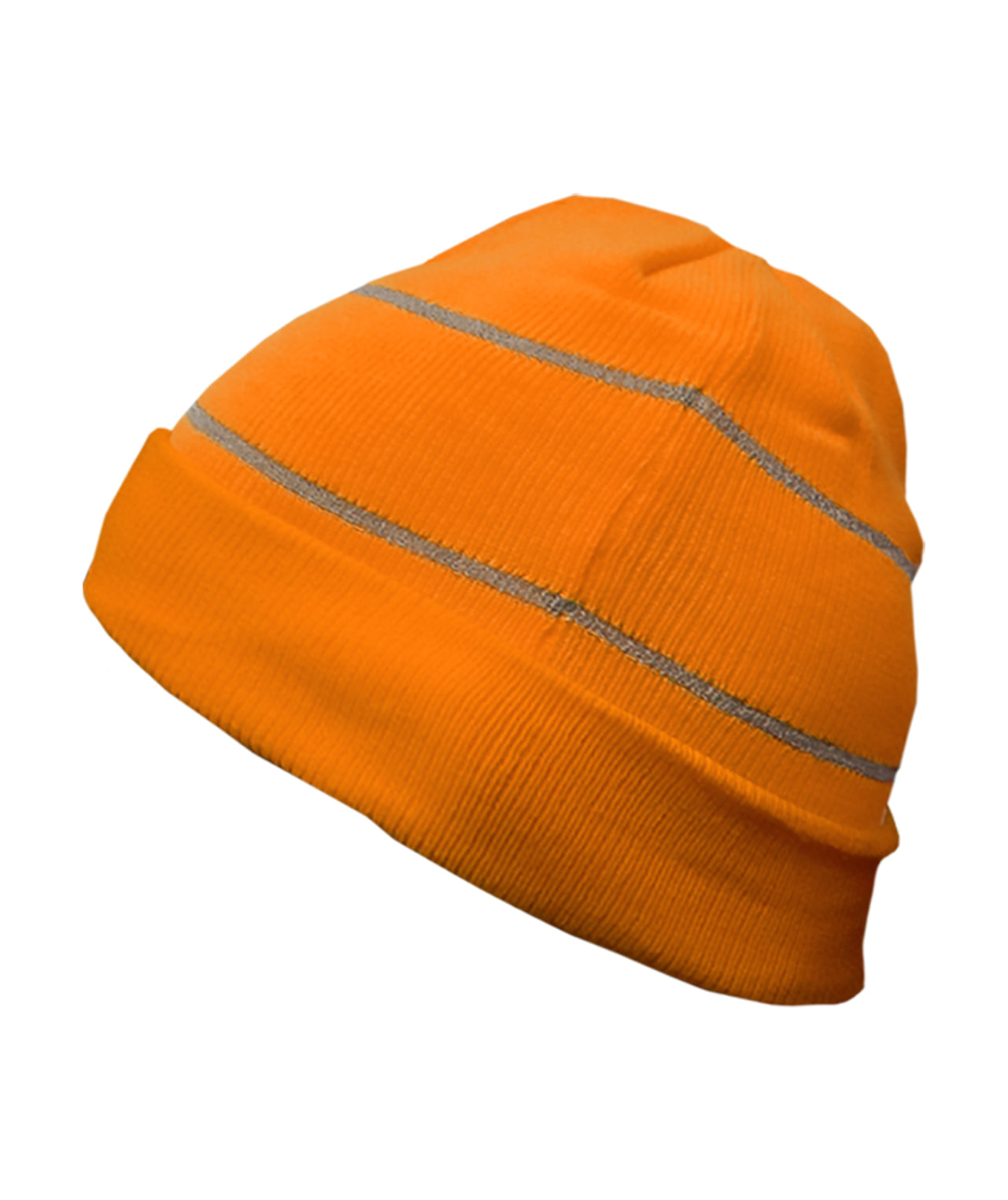808RTOR Safety Orange Cuffed Beanie: Reflective Thread