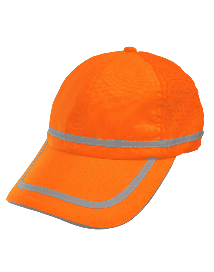 803STOR Safety Baseball Hat: Hi-Vis Orange Adjustable Cap: Cotton Sweatband